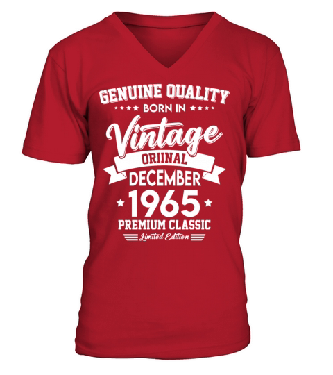Born In December 1965 Original Vintage V-Neck T-shirt