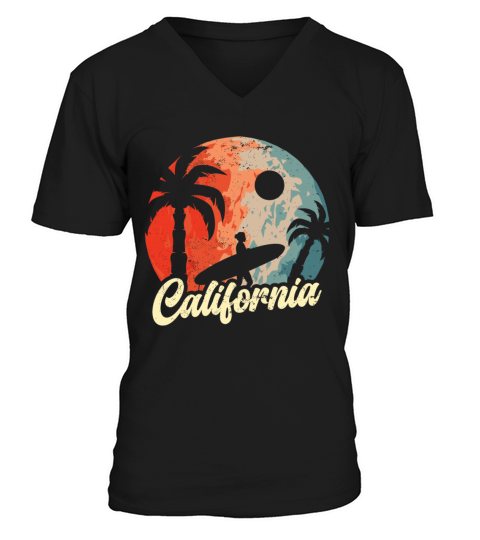 California Summer Sun Palms Beach Water Cali Love V-Neck T-shirt