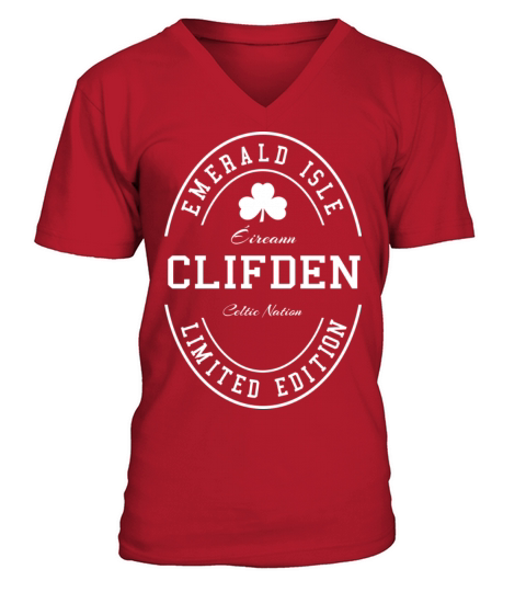 Clifden Galway Ireland Vintage Irish Souvenir V-Neck T-shirt