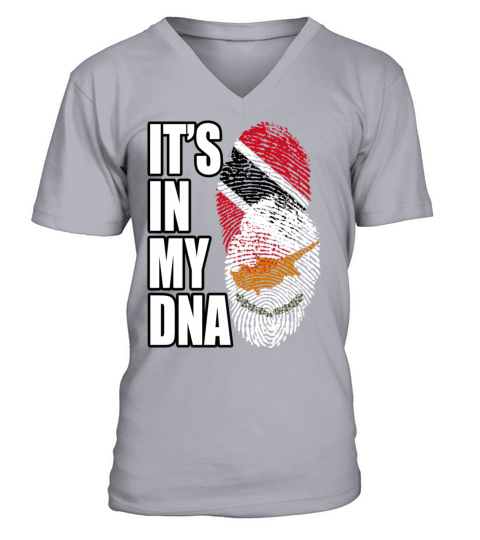 Cypriot And Trinidad Tobago Mix Heritage DNA Flag V-Neck T-shirt