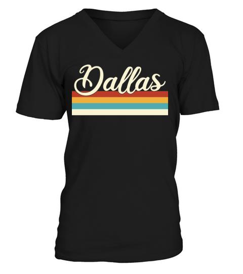 Dallas - Texas - Retro - Vintage - United States V-Neck T-shirt