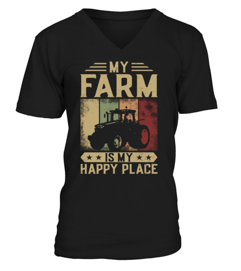 Farming Farmer Girl Vintage V-Neck T-shirt