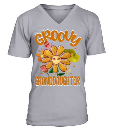 Groovy Granddaughter Family Matching Vintage V-Neck T-shirt