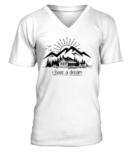 Mountain cottage cabin mountains saying quote V-Neck T-shirt