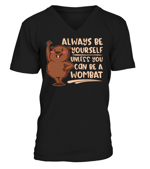Native Australian Animal Lovers Cute Wombat V-Neck T-shirt