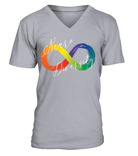 Neuro Diversity Infinity Symbol Spectrum Autism V-Neck T-shirt