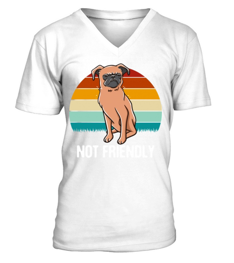 Not Friendly Funny Sarcastic Humor Sarcasm Introve V-Neck T-shirt