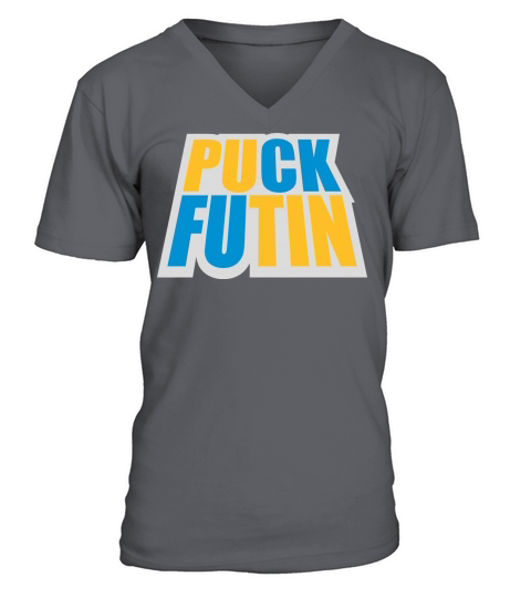 puck futin logo design V-Neck T-shirt