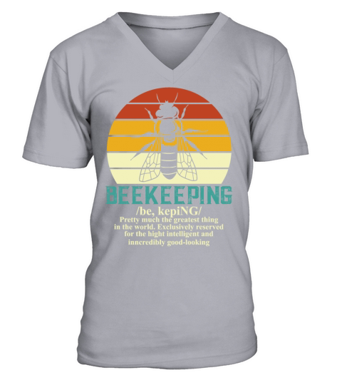Retro Beekeeper Beekeeping Bumblebee Vintage V-Neck T-shirt