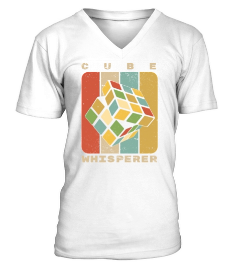 Rubix Cube Whisperer Vintage Speed Cubing Youth Ma V-Neck T-shirt
