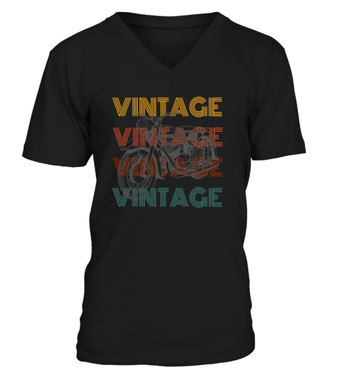 VINTAGE Motorcycle V-Neck T-shirt