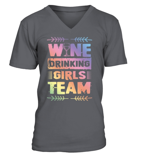 wine drinking girls V-Neck T-shirt