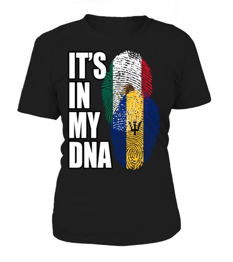 Barbadian And Mexican Mix Heritage DNA Flag Women's T-Shirt