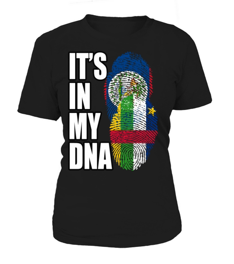 Belizean And Central African Mix Heritage DNA Flag Women's T-Shirt