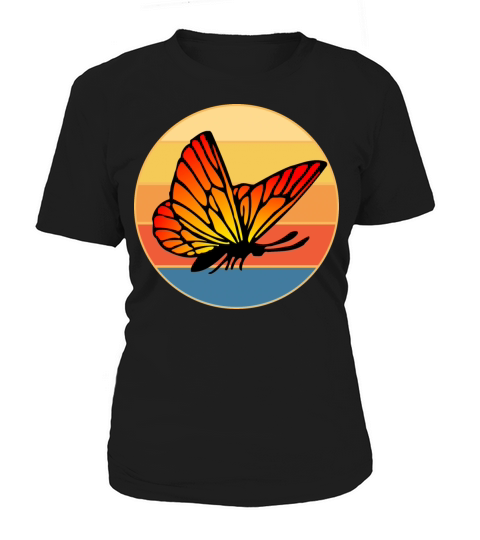 Cute Butterfly Retro Sunset Vintage Animal Insect Women's T-Shirt