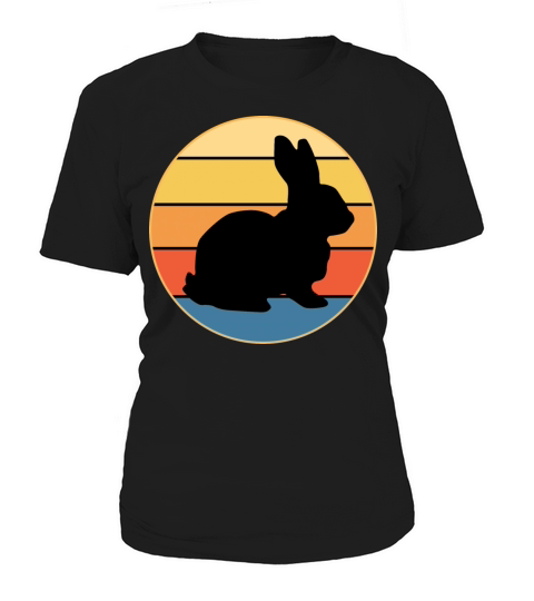 Cute Rabbit Bunny Retro Sunset Vintage Animal Pet Women's T-Shirt