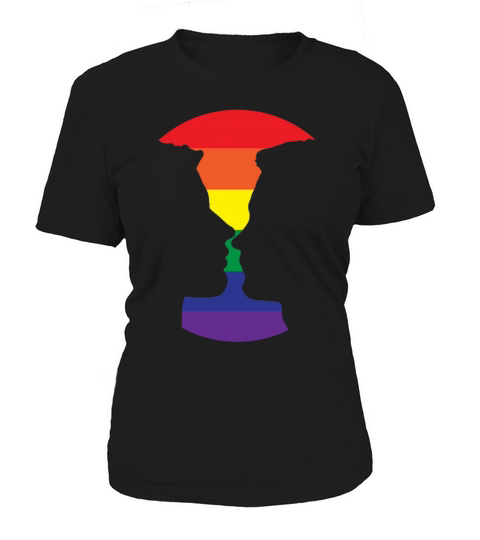 Rainbow Love - Silhouette of Two People Women's T-Shirt