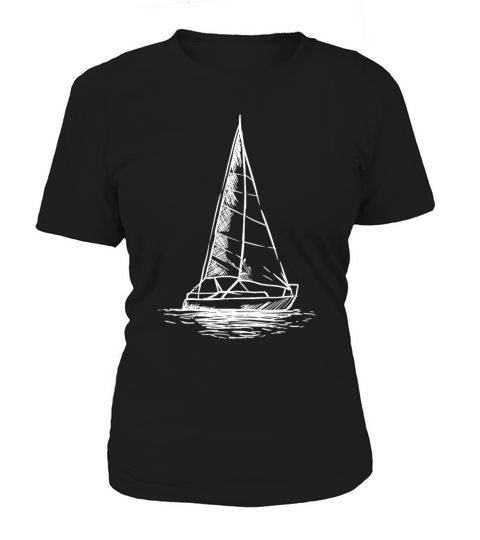 Sailor Boating Anchor - Simple Line Drawing Sailbo Women's T-Shirt