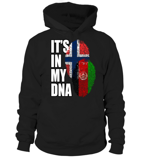 Afghan And Norwegian Mix Heritage DNA Flag Hoodie Unisex