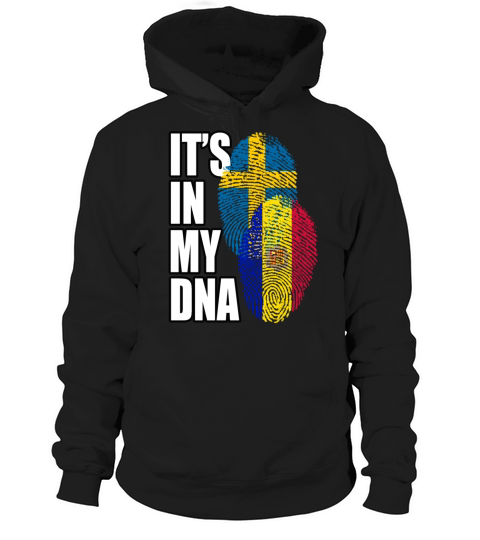 Andorran And Swedish Mix Heritage DNA Flag Hoodie Unisex
