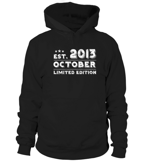 Est October 2013 - Birthday Present - Vintage Hoodie Unisex