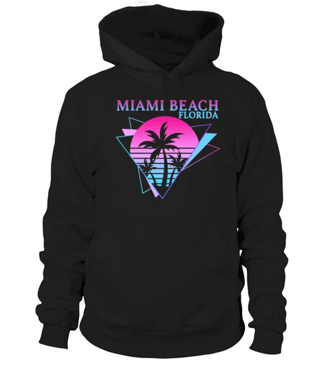 Miami Beach Retro 80s Aesthetic Vaporwave Party Hoodie Unisex