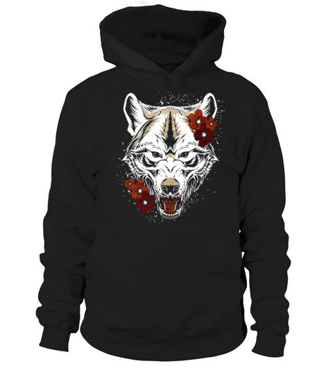 Wolf Flower Tatoo Vintage Hoodie Unisex