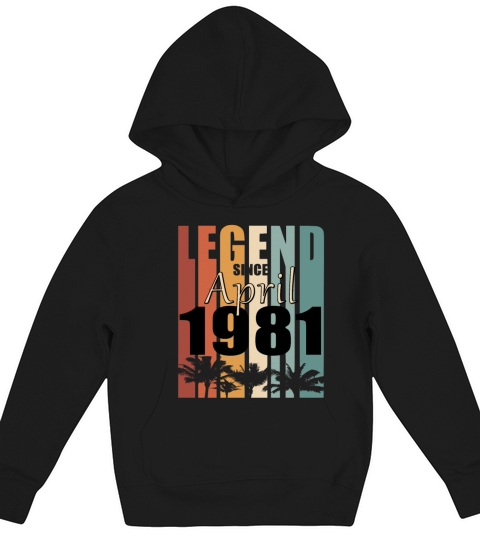 1981 April birthday vintage saying Kids Hoodie
