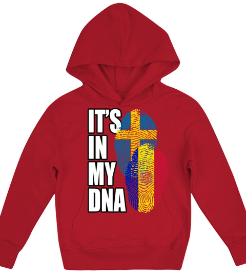 Andorran And Swedish Mix Heritage DNA Flag Kids Hoodie