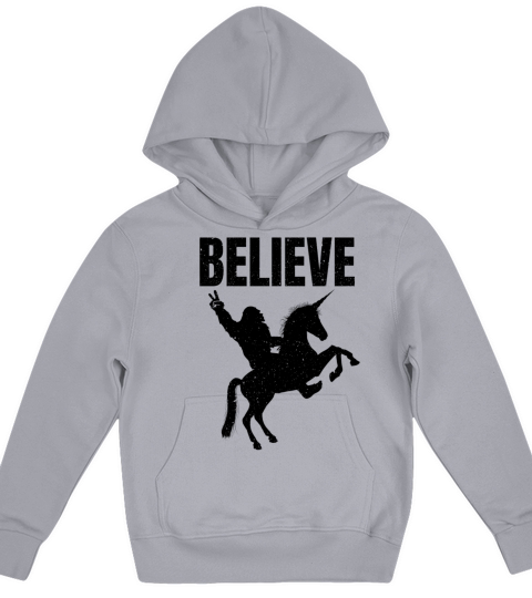 Bigfoot Riding A Unicorn Kids Hoodie