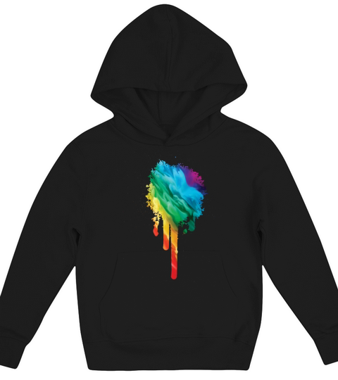 Colorful Rainbow Paint Splatter With Smoke And Fog Kids Hoodie