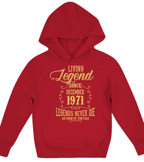 December 1971 Vintage Birthday Present Kids Hoodie