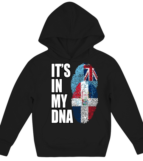 Fijian And Dominican Mix Heritage DNA Flag Kids Hoodie