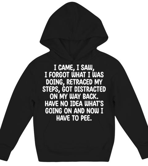 I Came I Saw I Forgot What I Was Doing Retraced Kids Hoodie
