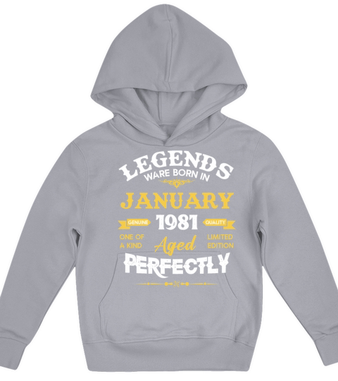 January 1981 Vintage Birthday Present Kids Hoodie