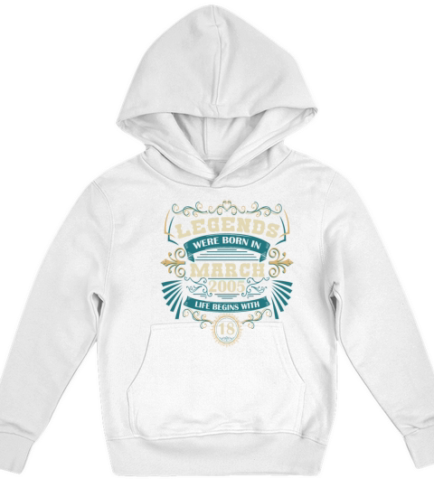 March 2005 Birthday Vintage Legend Kids Hoodie