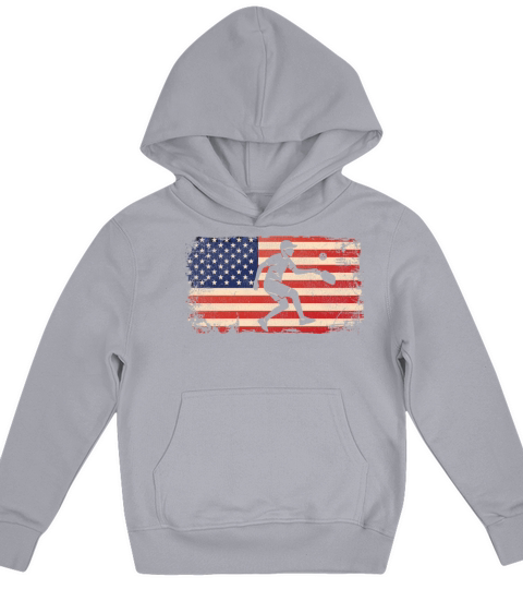 Pickleball American Flag Vintage Kids Hoodie