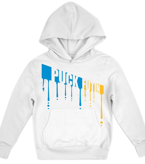 puck futin logo design Kids Hoodie