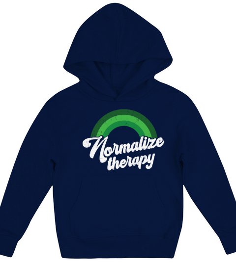 Rainbow Mental Health Normalize Therapy Kids Hoodie