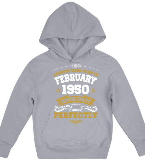 Vintage Aged To Perfection Ferbuary 1950 Kids Hoodie
