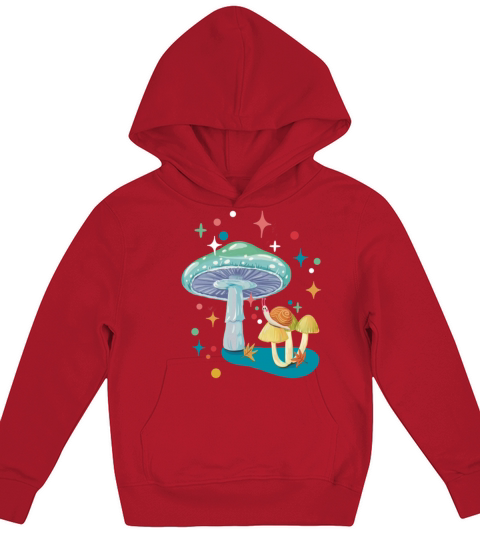 Vintage cozy green mushroom and snail Kids Hoodie