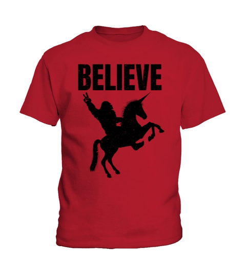 Bigfoot Riding A Unicorn Kids T-Shirt