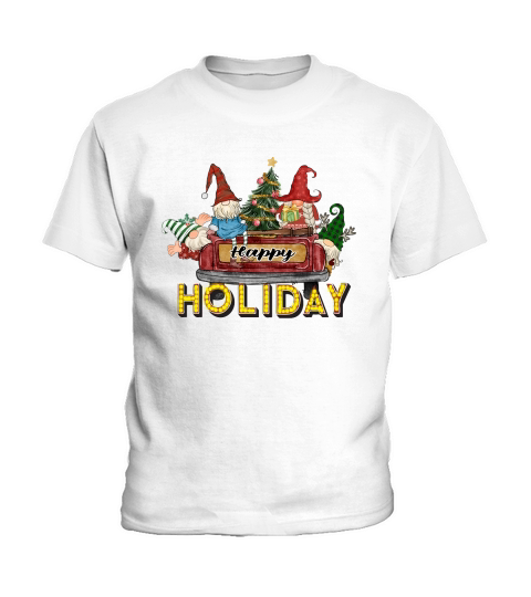 Christmas gnome truck Happy holiday Kids T-Shirt