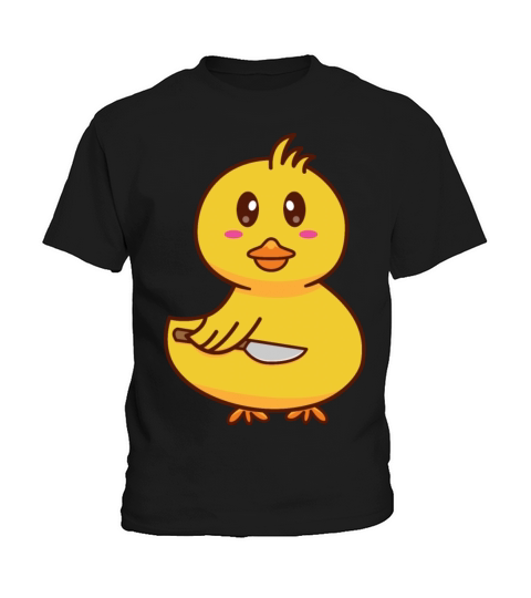 Fight Me Im a Duck Cute Duck with Knife Kids T-Shirt