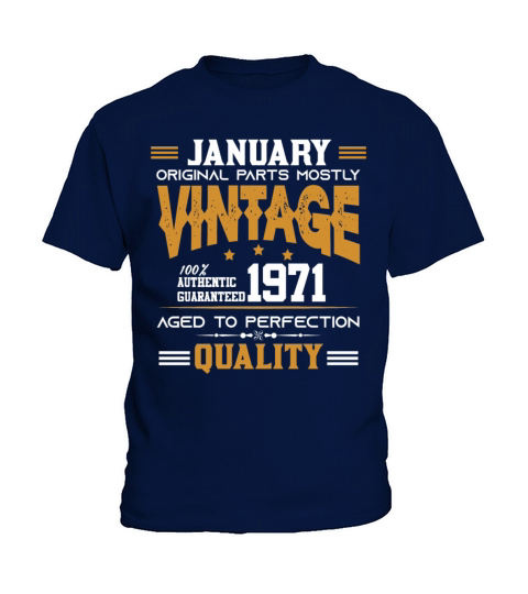 Vintage Aged To Perfection January 1971 Kids T-Shirt
