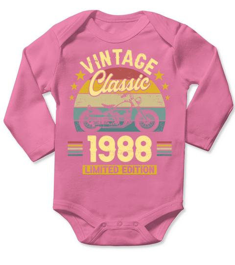 1988 35 Years Old Vintage 35th Birthday Long Sleeve Baby One-Piece