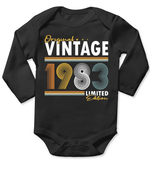 40th birthday born in 1983 original vintage 1983 Long Sleeve Baby One-Piece