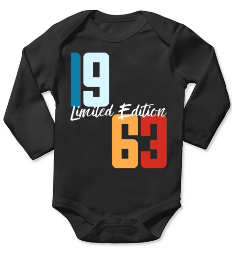 60 Years Vintage 1963 Retro 60th Birthday Long Sleeve Baby One-Piece