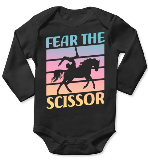 Fear The Scissor Horseback Vaulting Long Sleeve Baby One-Piece