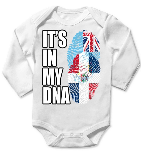 Fijian And Dominican Mix Heritage DNA Flag Long Sleeve Baby One-Piece
